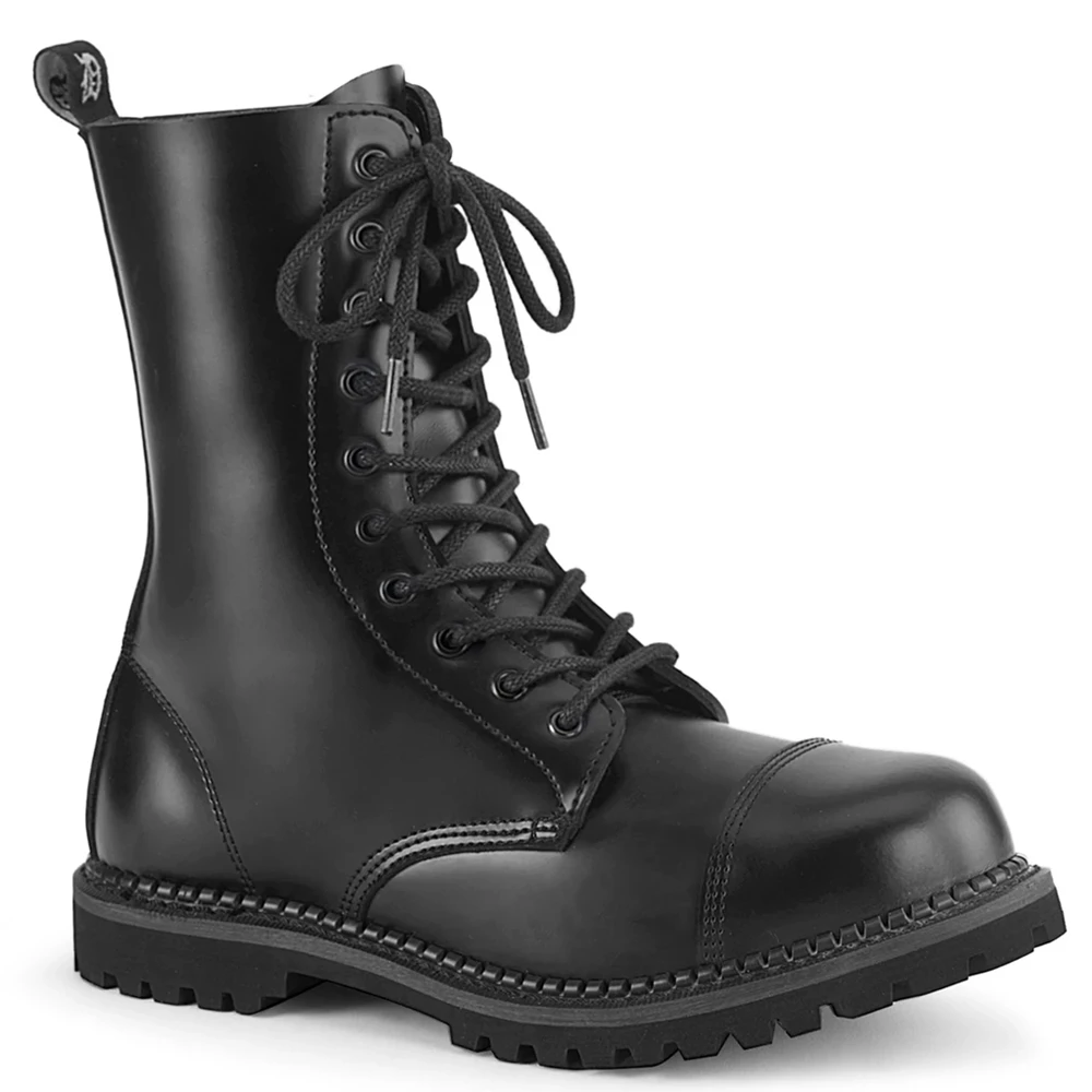 Homme Noir Bottines Demonia Riot-10 - france DPG-5935732