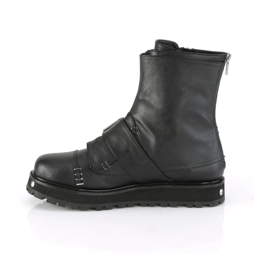 Homme Noir Bottines Demonia Valor-150 - france PIJ-6043235