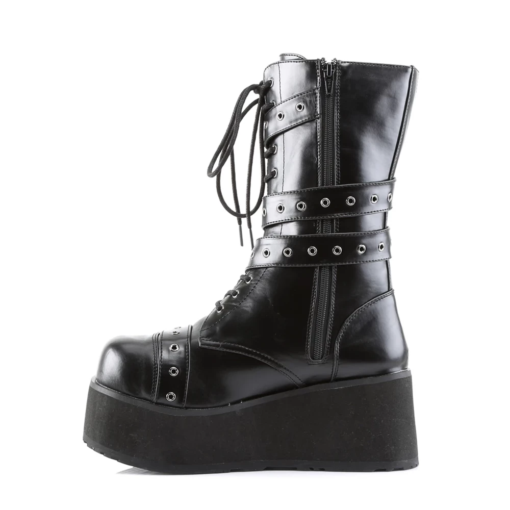 Homme Noir Bottines Demonia Trashville-205 - france JRC-2445603