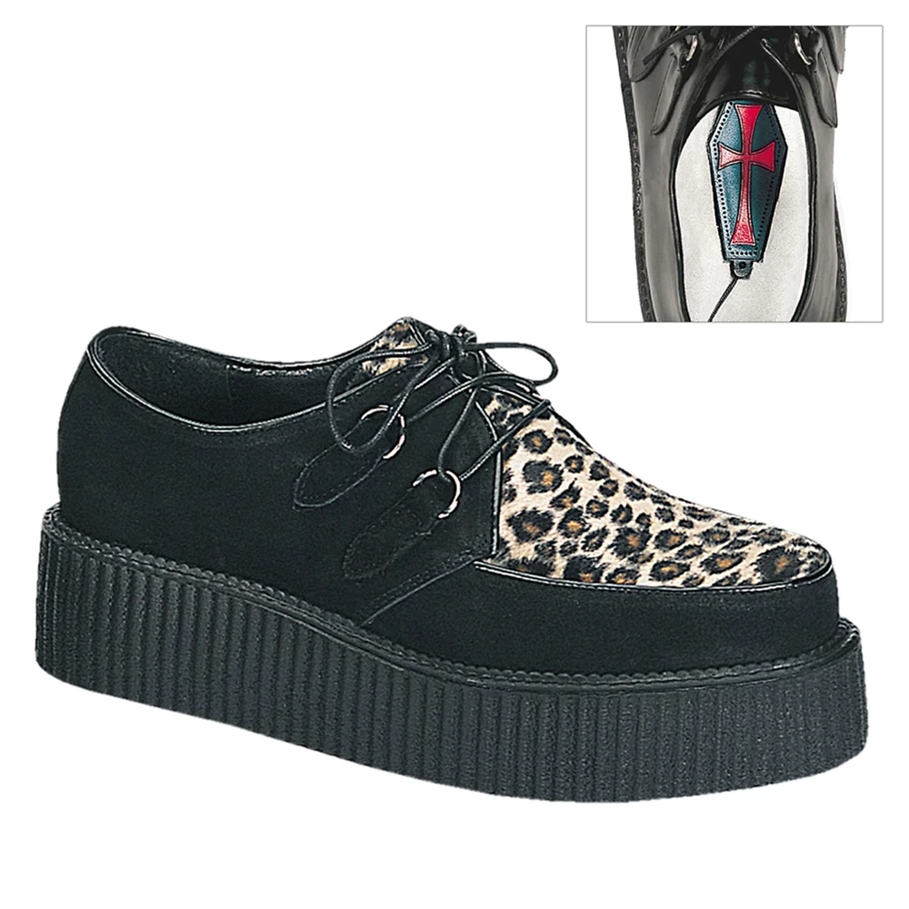 Homme Noir Chaussures Creepers Demonia Creeper-400 - france JDV-4314936