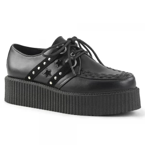 Homme Noir Chaussures Creepers Demonia V-CREEPER-538 - france SAB-2923708