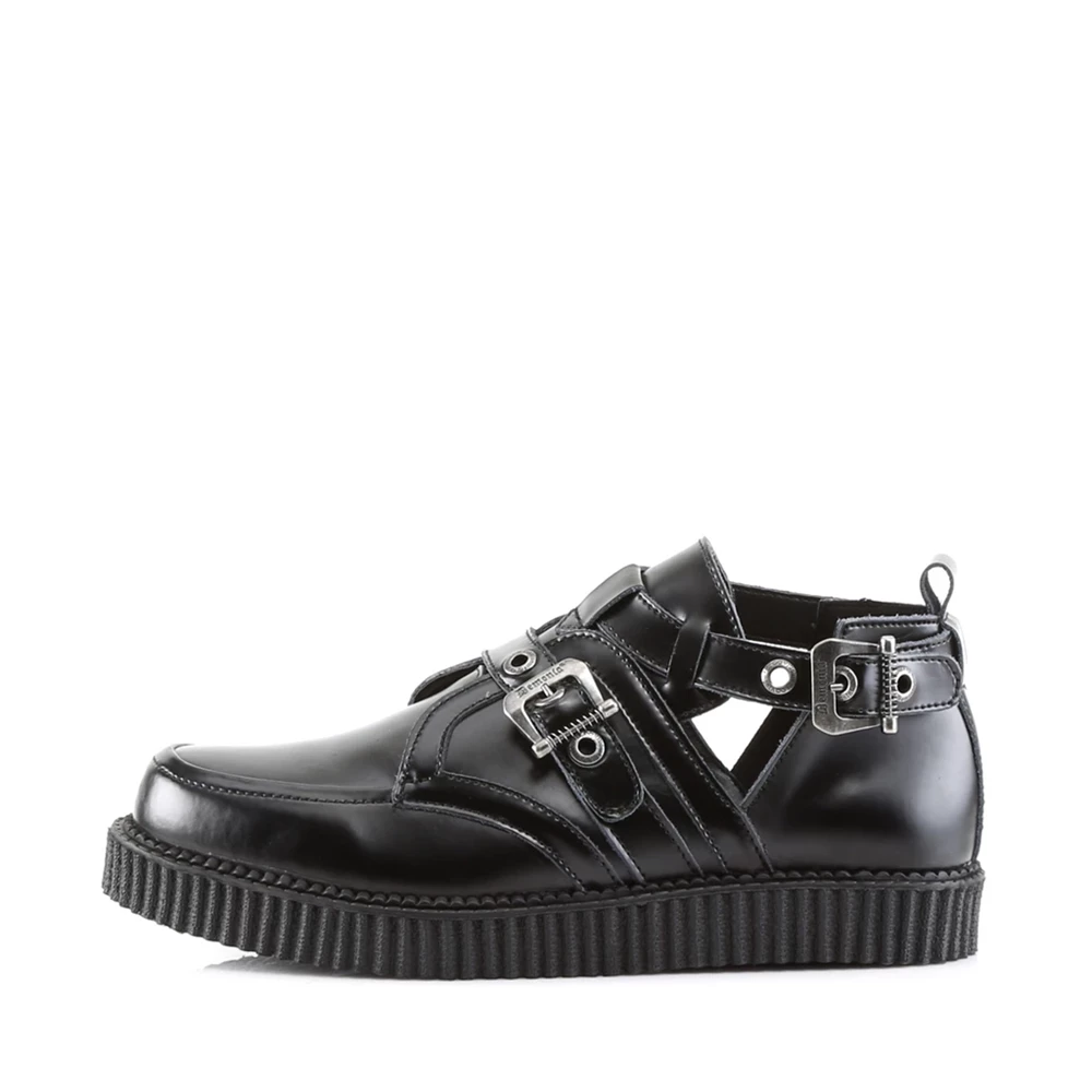 Homme Noir Chaussures Creepers Demonia Creeper-615 - france THN-8042473