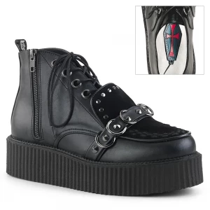 Homme Noir Chaussures Creepers Demonia V-CREEPER-555 - france KYH-4565330