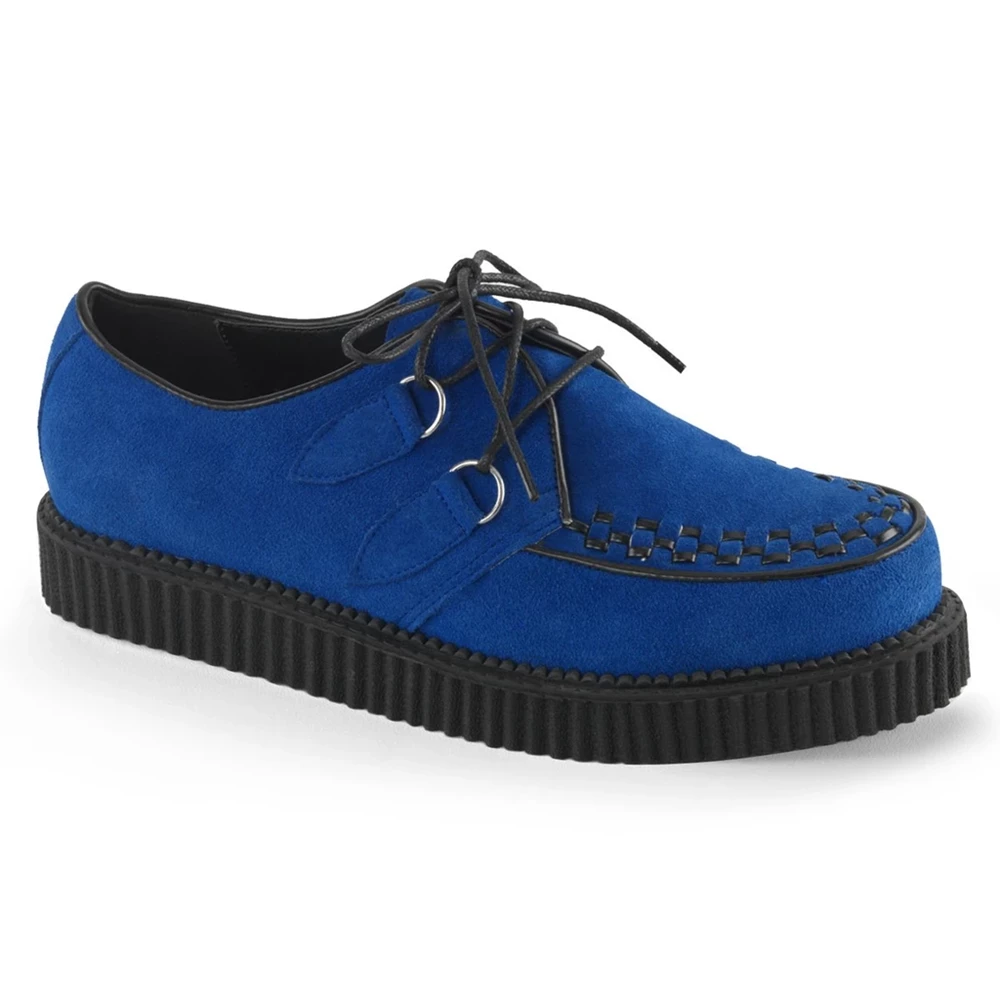 Homme Bleu Royal Bleu Chaussures Creepers Demonia Creeper-602S - france KJV-1165178