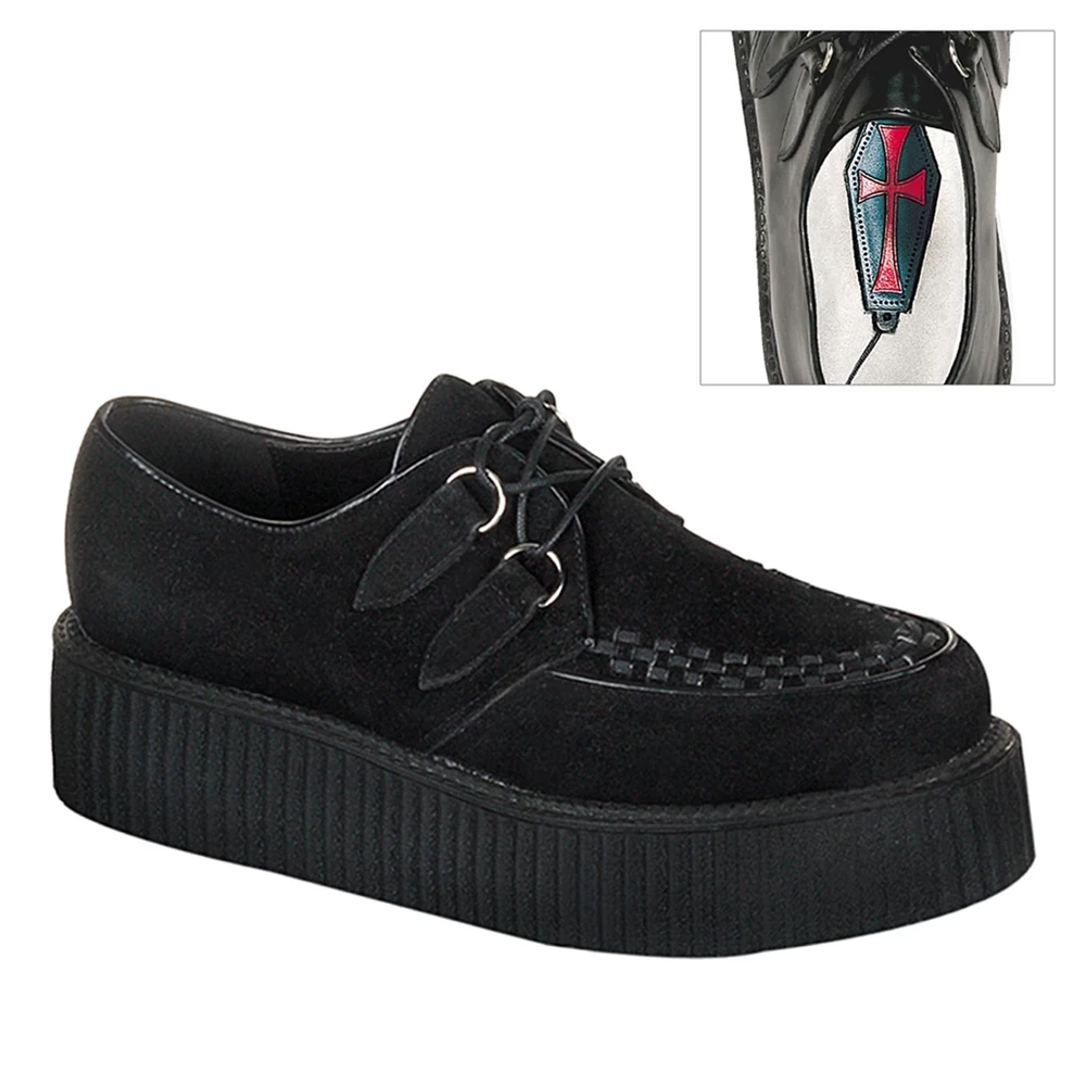 Homme Noir Chaussures Creepers Demonia Creeper-402S - france BFJ-6823667