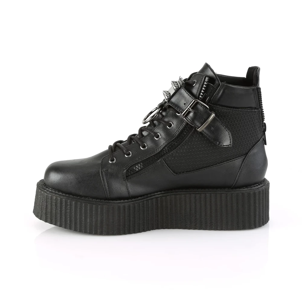 Homme Noir Chaussures Creepers Demonia V-CREEPER-566 - france RLD-9098485