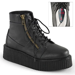 Homme Noir Chaussures Creepers Demonia V-CREEPER-571 - france PWM-9510914