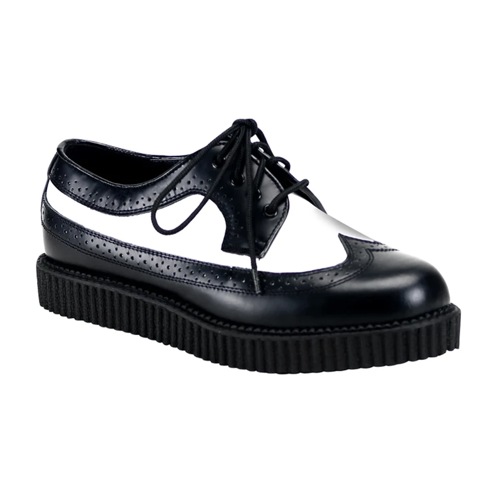 Homme Noir Blanche Chaussures Creepers Demonia Creeper-608 - france TXN-8322408