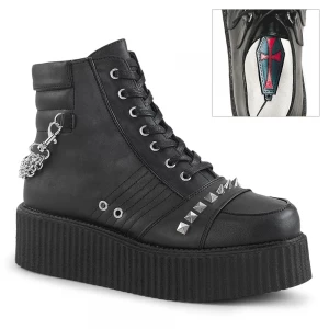 Homme Noir Chaussures Creepers Demonia V-CREEPER-565 - france UJJ-4181100