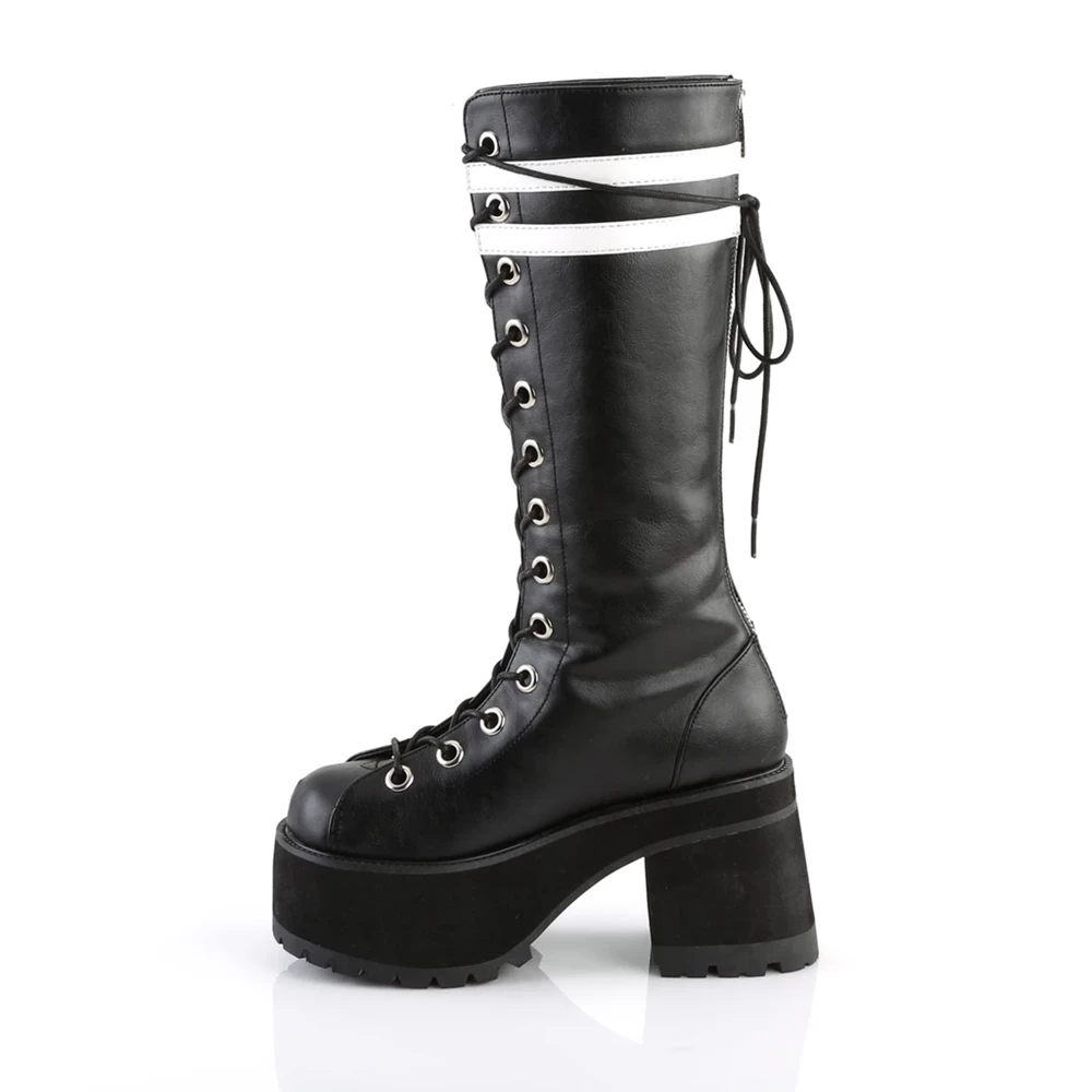 Homme Noir Blanche Bottes Hautes Demonia Ranger-320 - france BTA-7069324