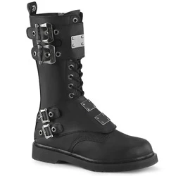 Homme Noir Bottes Hautes Demonia Bolt-345 - france RCD-2311240