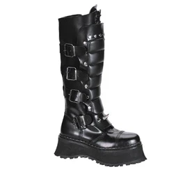 Homme Noir Bottes Hautes Demonia Ravage-II - france ZJD-1661247