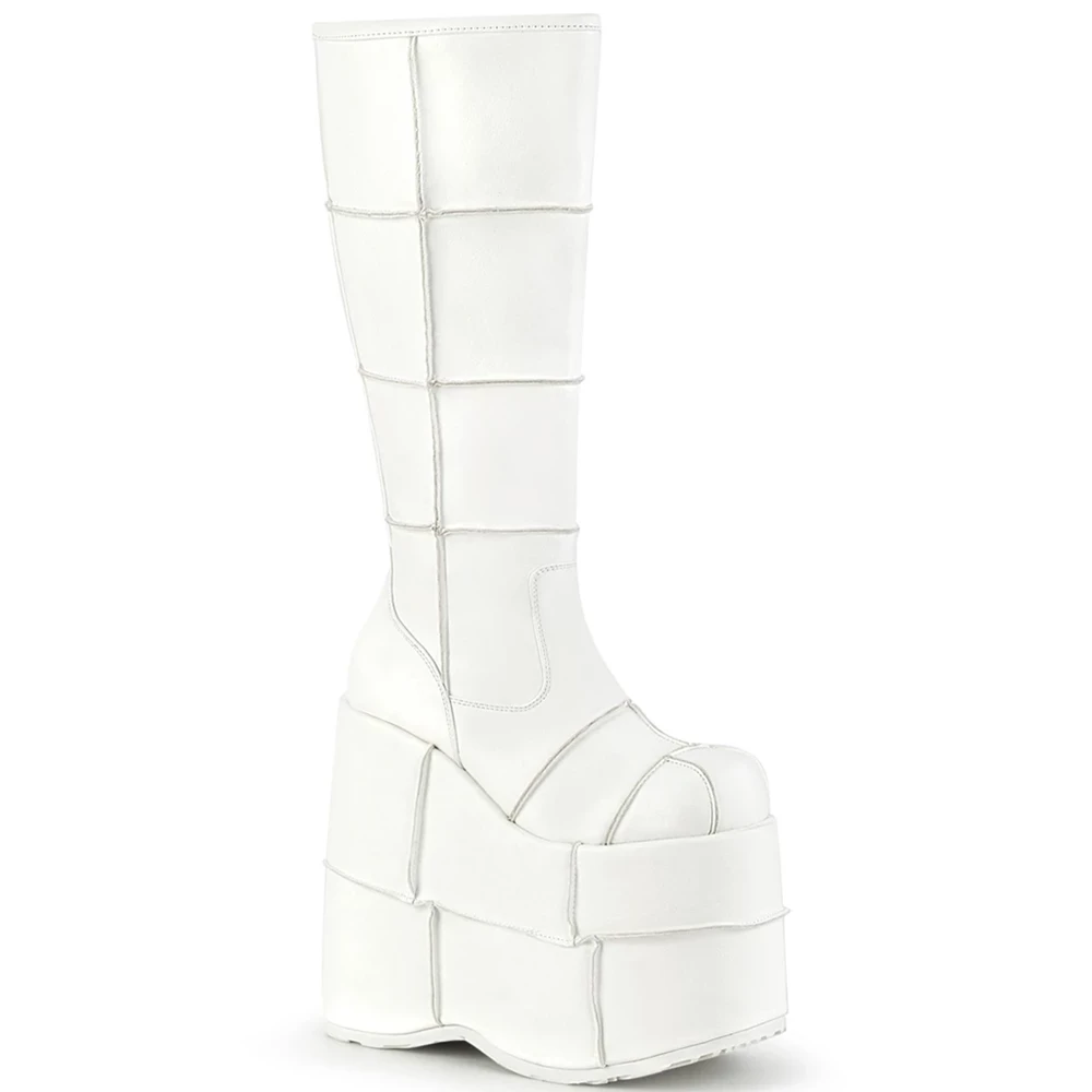 Homme Blanche Bottes Hautes Demonia Stack-301 - france LLY-6775154