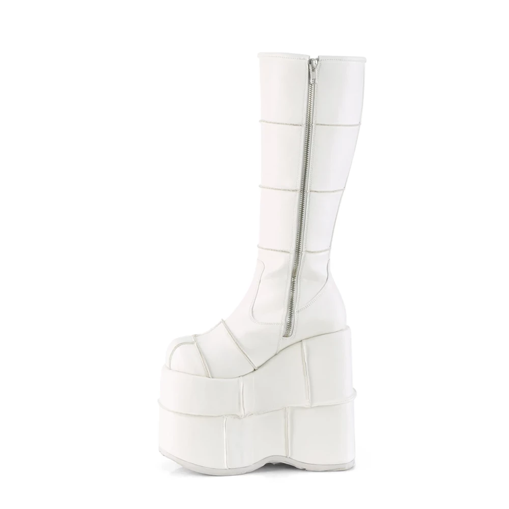 Homme Blanche Bottes Hautes Demonia Stack-301 - france LLY-6775154