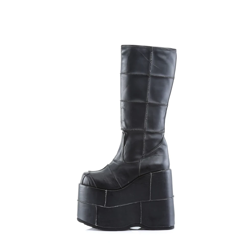 Homme Noir Bottes Hautes Demonia Stack-301 - france NYL-5571054