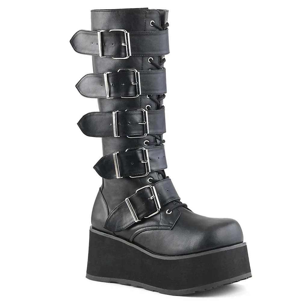 Homme Noir Bottes Hautes Demonia Trashville-518 - france IYW-8090666