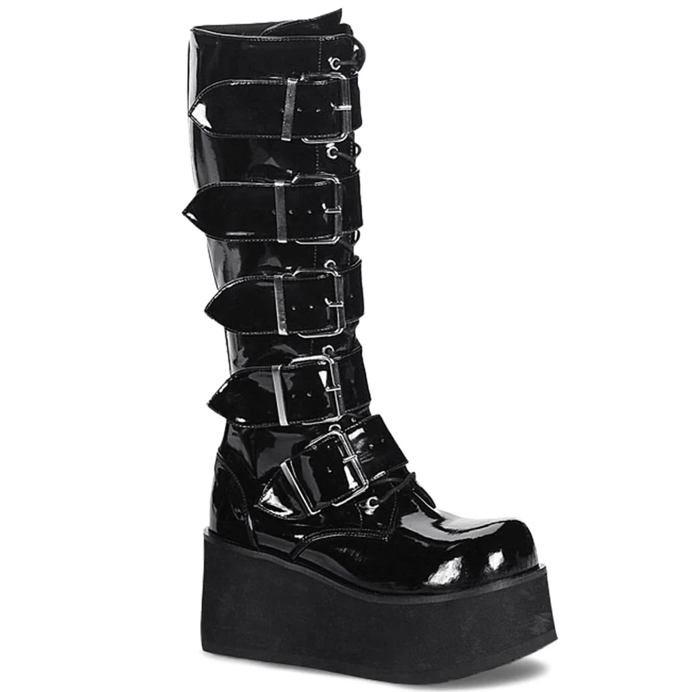 Homme Noir Bottes Hautes Demonia Trashville-518 - france XTN-3062446