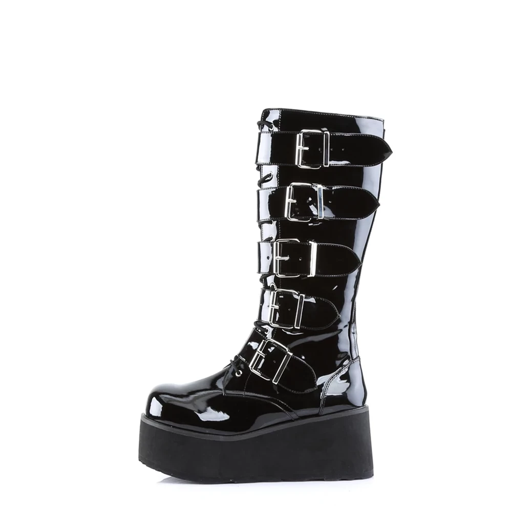 Homme Noir Bottes Hautes Demonia Trashville-518 - france XTN-3062446