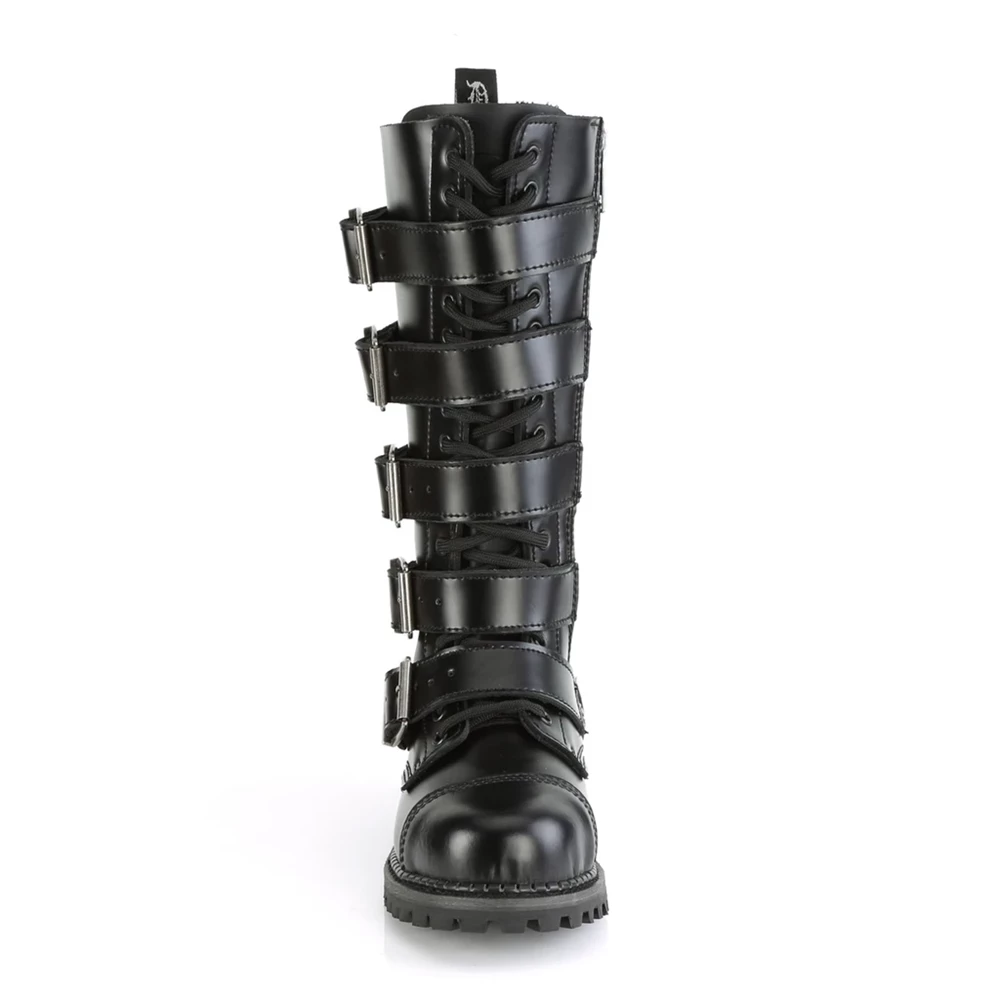 Homme Noir Bottes Hautes Demonia Riot-18BK - france GGE-8484841