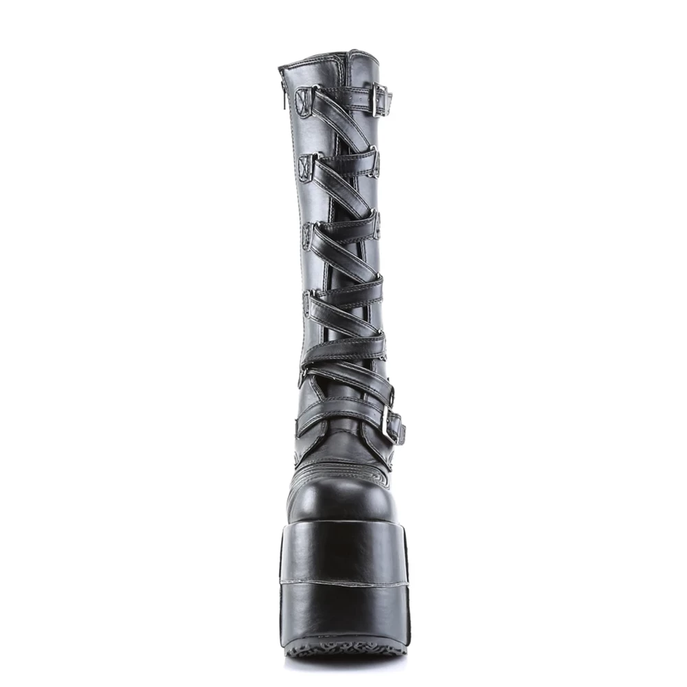 Homme Noir Bottes Hautes Demonia Stack-308 - france VLJ-5183014