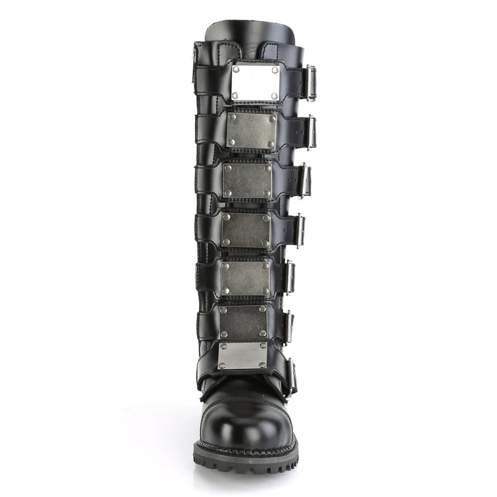 Homme Noir Bottes Hautes Demonia Riot-21MP - france RDR-7942360