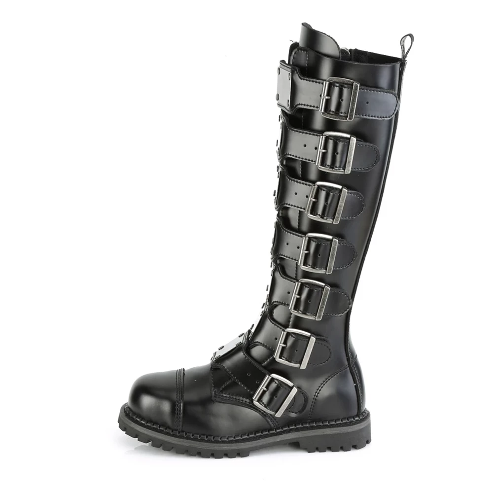 Homme Noir Bottes Hautes Demonia Riot-21MP - france RDR-7942360