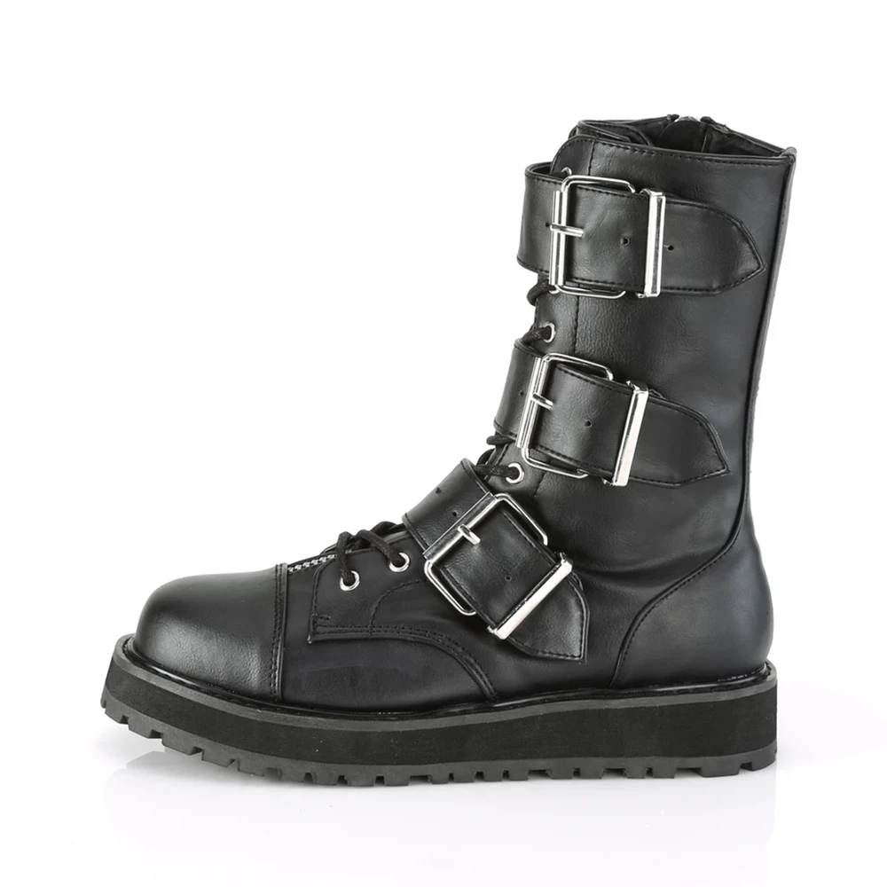 Homme Noir Chaussures Plateforme Demonia Valor-210 - france MJE-6399422