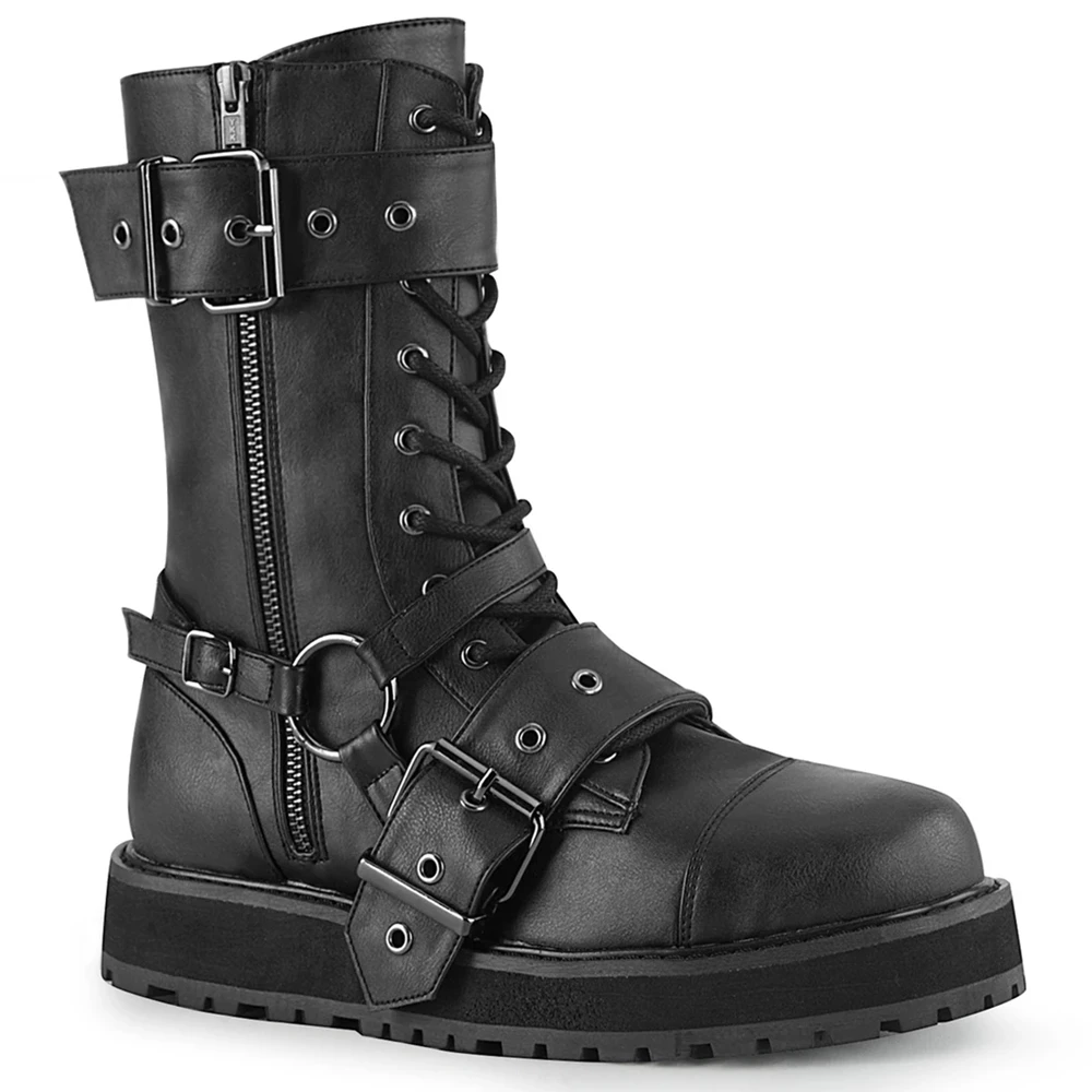 Homme Noir Chaussures Plateforme Demonia Valor-220 - france OAJ-3452617