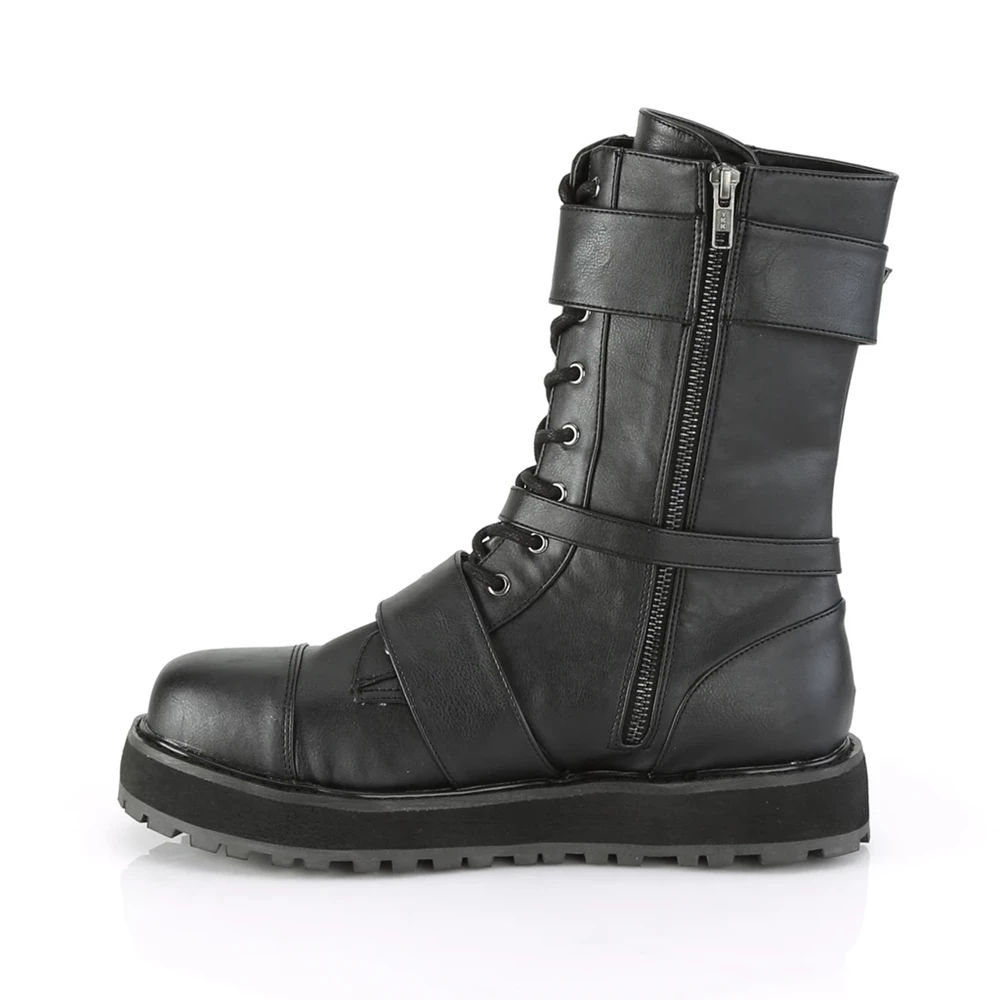 Homme Noir Chaussures Plateforme Demonia Valor-220 - france OAJ-3452617