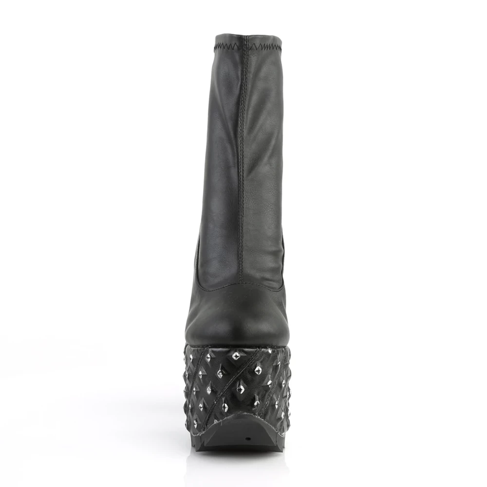 Femme Noir Bottines Demonia Cramps-110 - france XZX-5648326