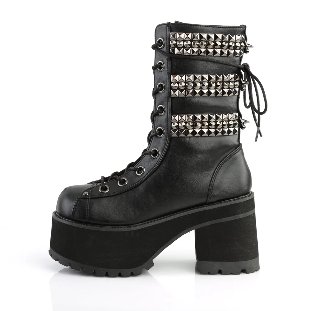 Femme Noir Bottines Demonia Ranger-305 - france QFF-3614764