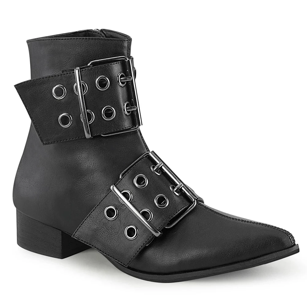 Femme Noir Bottines Demonia Warlock-55 - france EPO-6757579