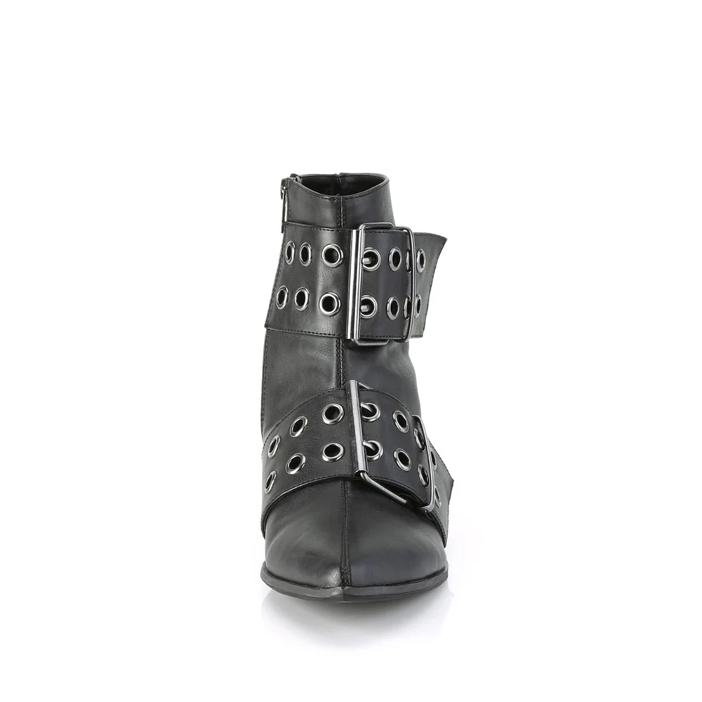 Femme Noir Bottines Demonia Warlock-55 - france EPO-6757579