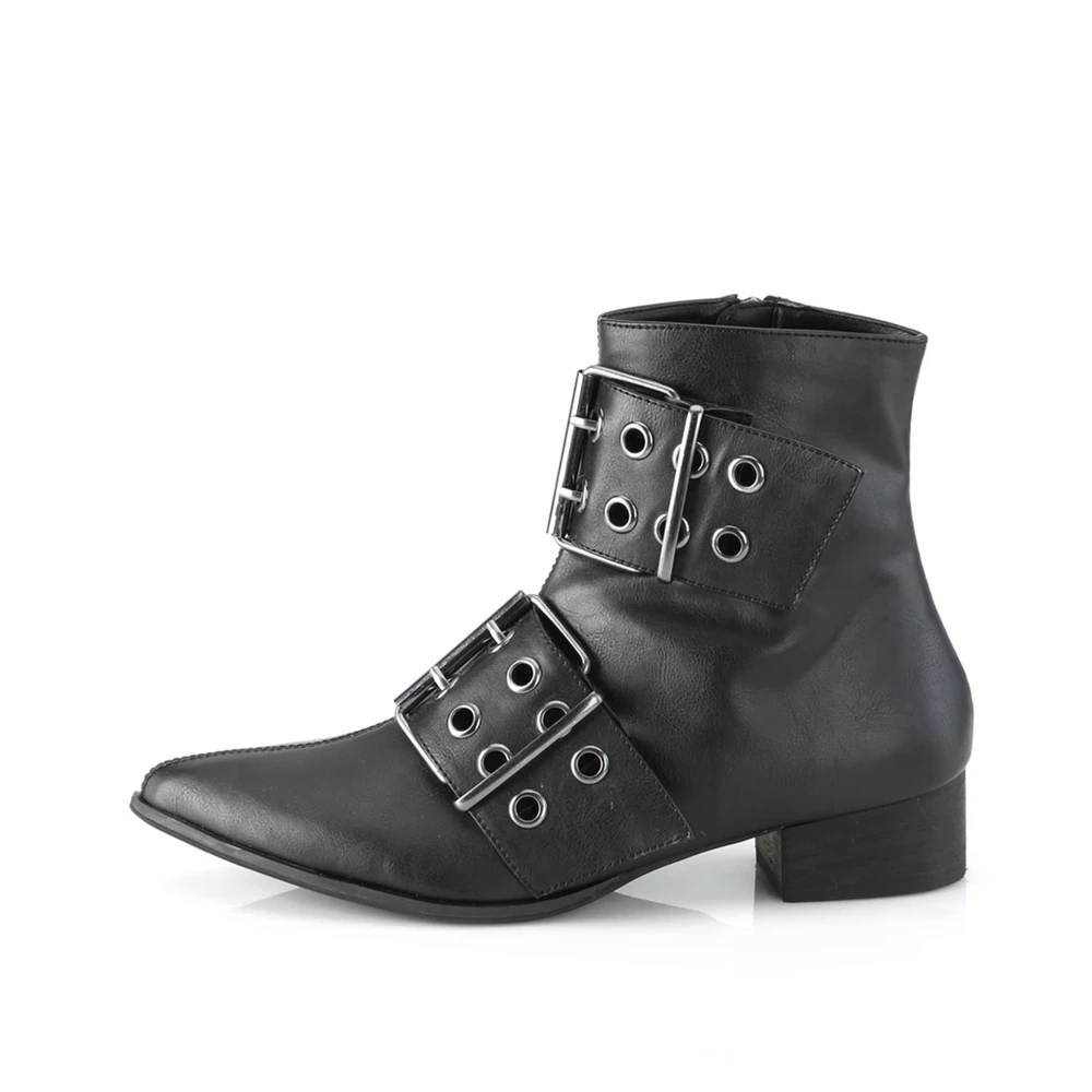 Femme Noir Bottines Demonia Warlock-55 - france EPO-6757579