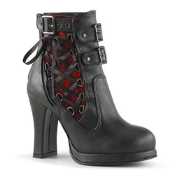 Femme Noir Rouge Bottines Demonia Crypto-51 - france MNX-1024757