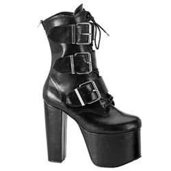 Femme Noir Bottines Demonia Torment-703 - france LKP-9982505