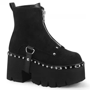 Femme Noir Bottines Demonia Ashes-100 - france GYO-0735669