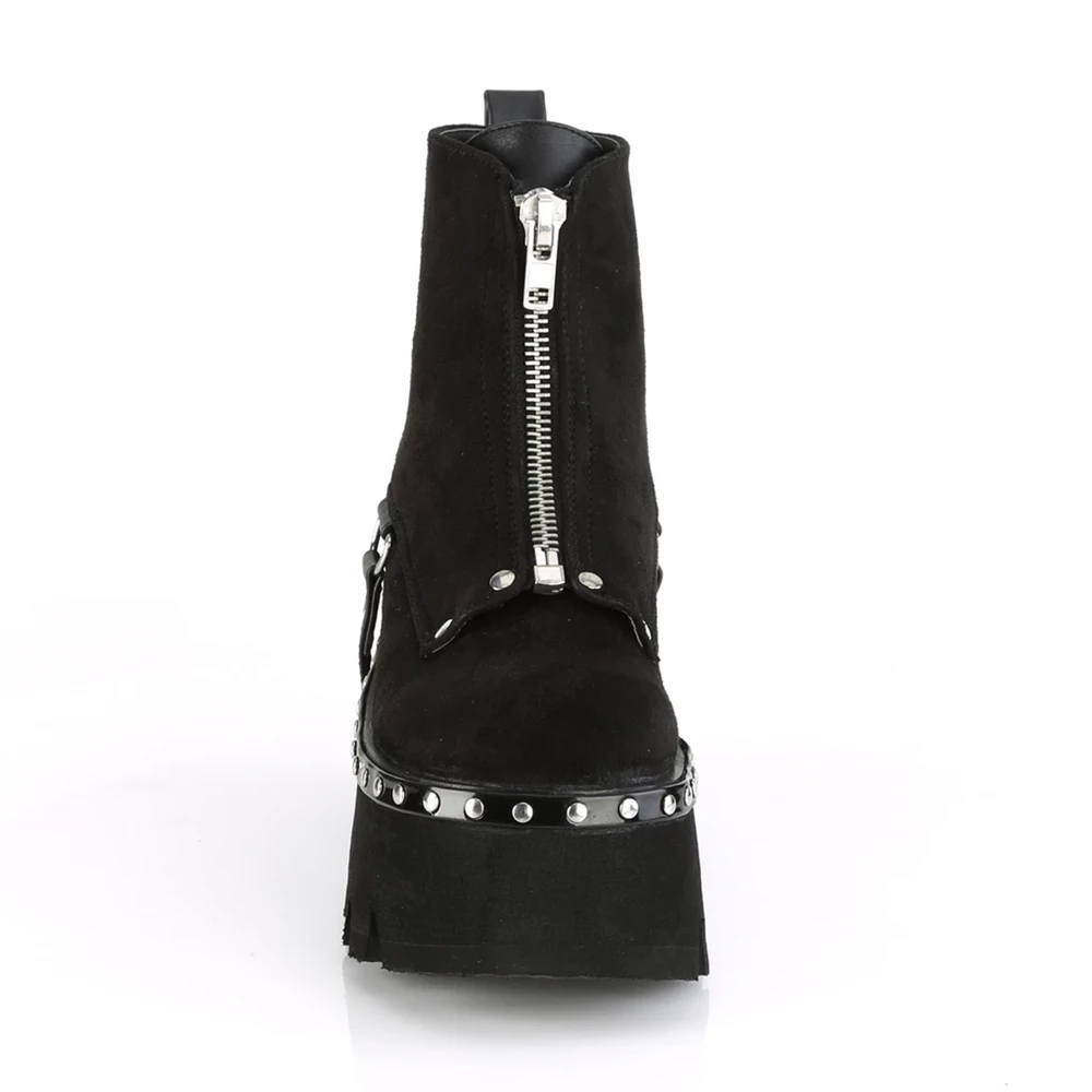 Femme Noir Bottines Demonia Ashes-100 - france GYO-0735669