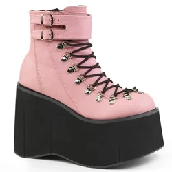 Femme Rose Bottines Demonia Kera-21 - france MXU-8043935