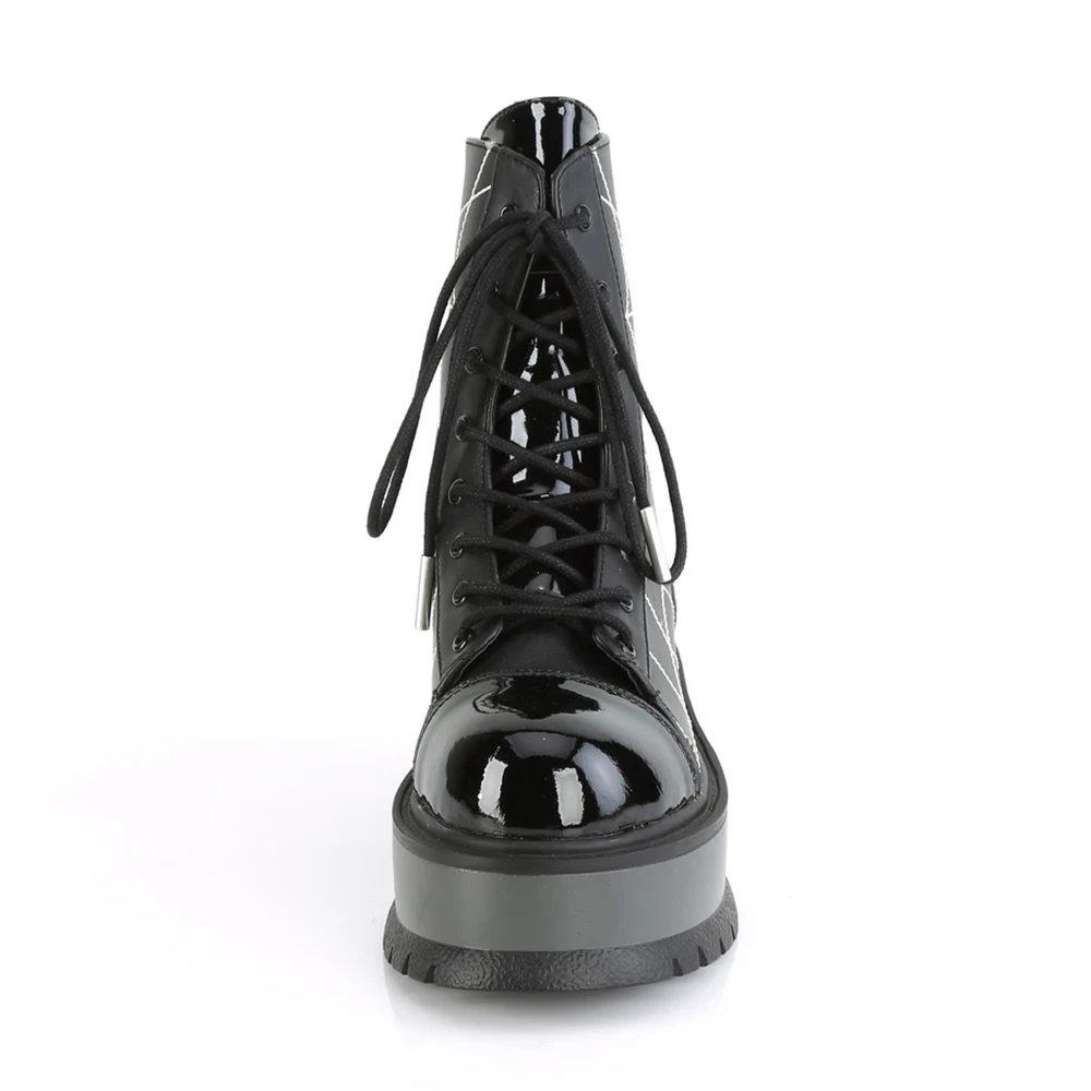 Femme Noir Bottines Demonia Slacker-88 - france WNI-2034213