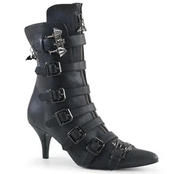 Femme Noir Bottines Demonia Fury-110 - france QIZ-2039050