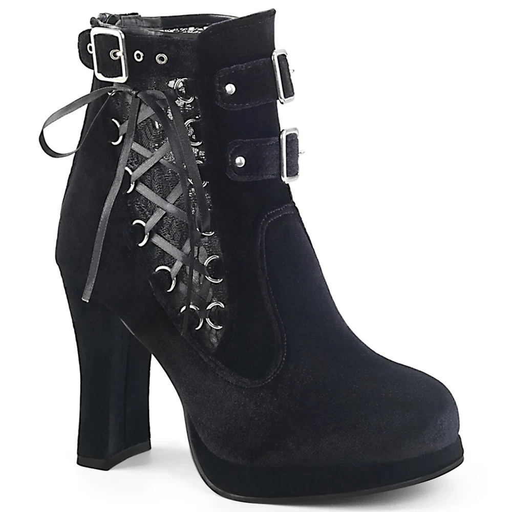 Femme Noir Bottines Demonia Crypto-51 - france RZC-3306935