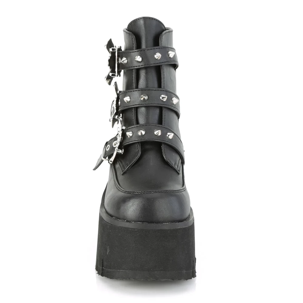 Femme Noir Bottines Demonia Ashes-55 - france XIR-4515292