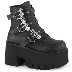 Femme Noir Bottines Demonia Ashes-55 - france XIR-4515292