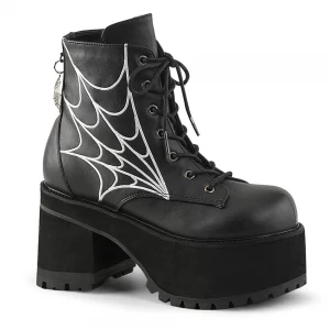 Femme Noir Bottines Demonia Ranger-105 - france JOZ-8300500