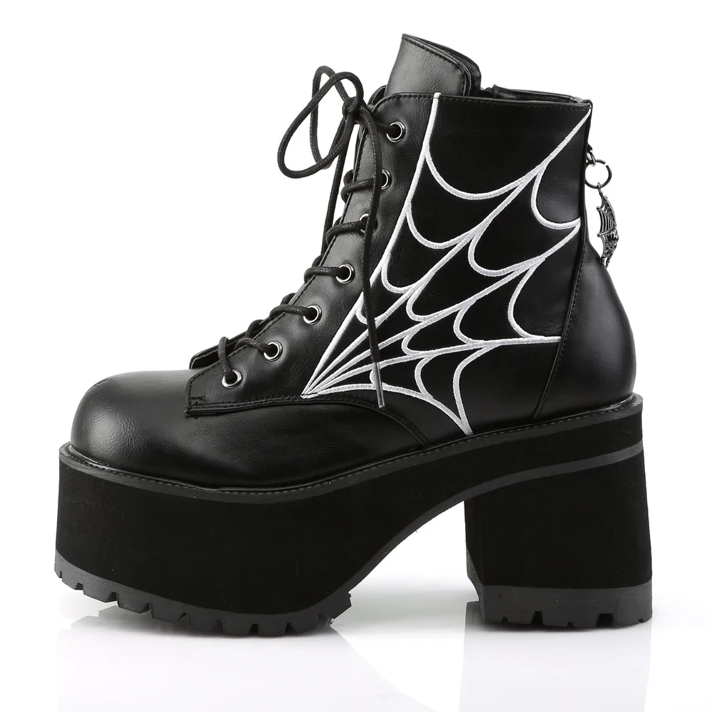 Femme Noir Bottines Demonia Ranger-105 - france JOZ-8300500