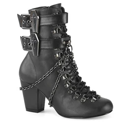 Femme Noir Bottines Demonia Vivika-128 - france HGS-1374786