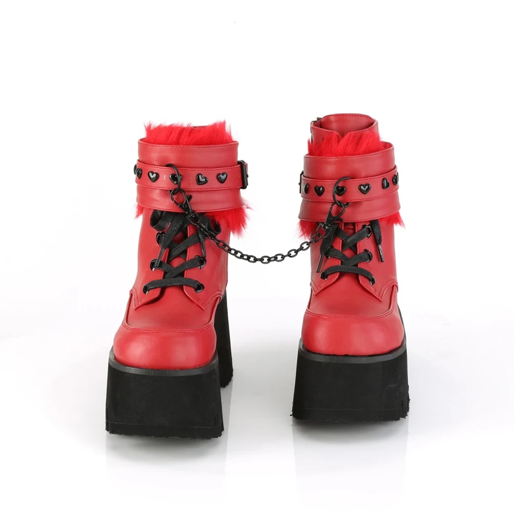 Femme Rouge Bottines Demonia Ashes-57 - france IZW-8154854