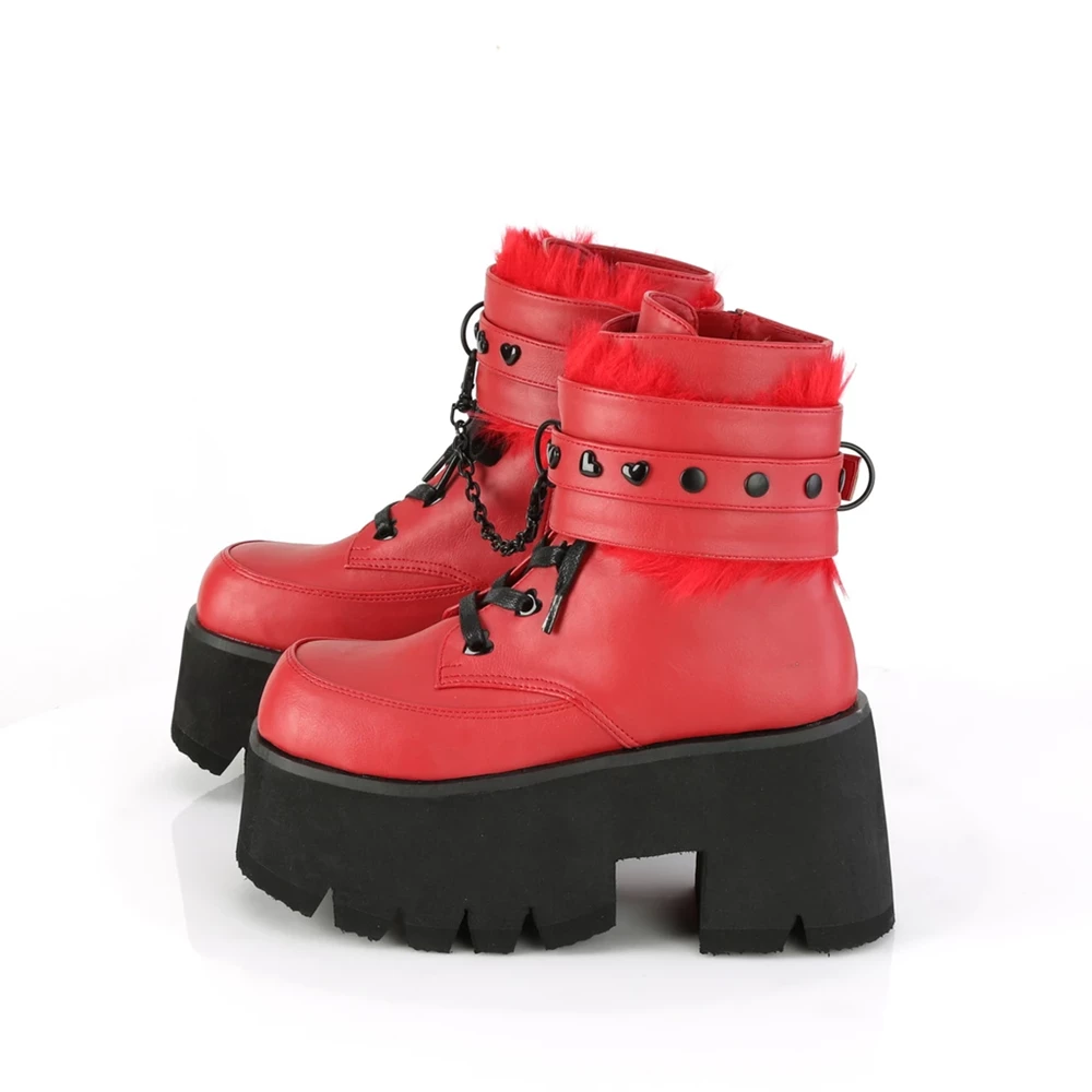 Femme Rouge Bottines Demonia Ashes-57 - france IZW-8154854