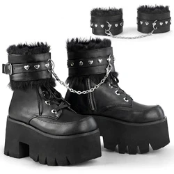 Femme Noir Bottines Demonia Ashes-57 - france XSS-0978177